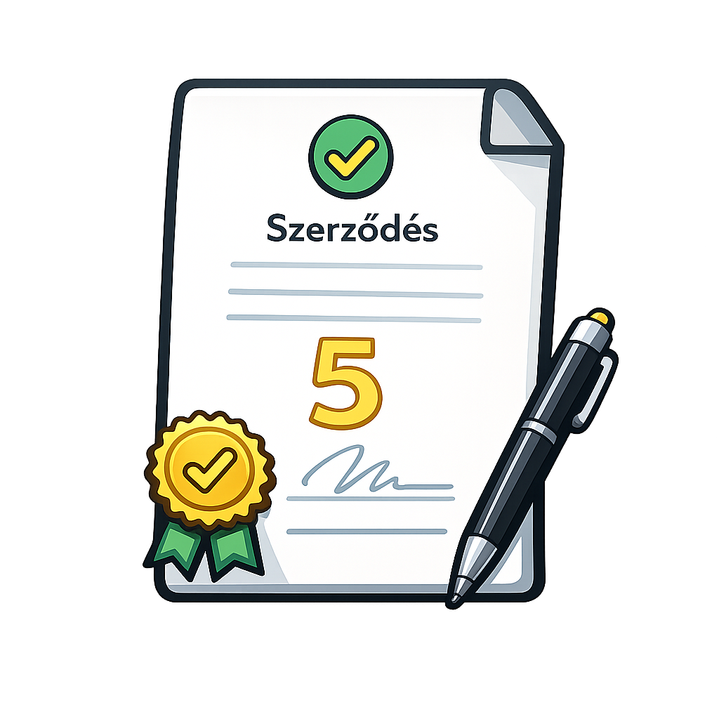 5 év kivitelezési <br>
 garancia